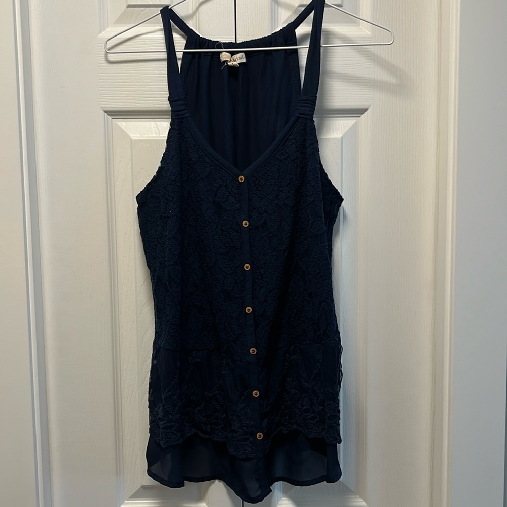 Blue Lace Tank Top